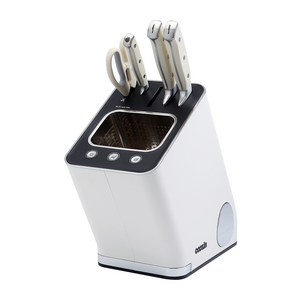 [쿠진본사] 나이프케어 시즌2 살균건조기 칼갈이 + 칼세트, 크림화이트+에지리칼세트, 나이프케어2