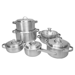 쿠쉐프 통 5중 인덕션 스텐 냄비 세트 7개, 단일색상, 1세트, 편수 16cm + 양수 18cm + 양수 20cm + 곰솥 24cm + 곰솥 28cm + 웍 20cm + 웍 24cm