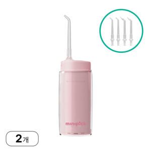[치과공식납품] 닥터대니 워터테라픽 미니픽 휴대용 접이식 무선 구강세정기 치아 치간 세척기 세정기 잇몸 케어 관리, 핑크, ICR 18650