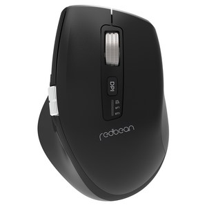 레드빈 퀀텀 무한 휠 스크롤 블루투스 C타입 충전식 무소음 세미 버티컬 무선마우스, A59R-BK, 퍼펙트블랙