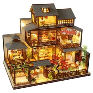 [5시건 당일출고] FOOI 초대형 DIY 미니어처 일본 전통 하우스 끝판왕 최고난이도 프리미엄 LED 무드등 인테리어, 1개, 단일색상