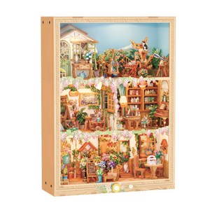 핸즈크라프트 DIY 미니어처 북엔드 북눅 블로썸 타임, 1개, 브라운