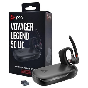 POLY 플랜트로닉스 보이저 레전드 50UC 무선 모노 블루투스 이어폰 + 도킹케이스 + 동글 세트, Poly Voyager Legend 50 UC, 블랙