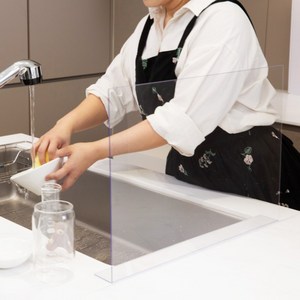 리앤홈 가스렌지가림막 싱크대물막이 투명 인덕션가드 기름튐방지 프리미엄국내산, 2세트