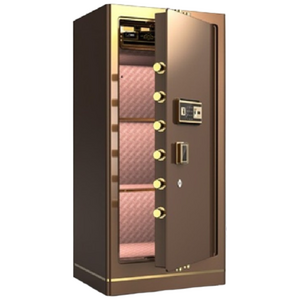 탑퀄리티 특수합금 가정용 금고 지문인식 암호 도난 방지 세이프, 다크브라운 블랙