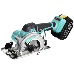 PowerSaw 가볍고 강력한 전기톱 원형톱 목공 테이블쏘 나무자르는톱 고속 절단기, 158V-배터리2개, 1개