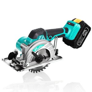 PowerSaw 가볍고 강력한 전기톱 원형톱 목공 테이블쏘 나무자르는톱 고속 절단기, 48V-배터리2개, 1개