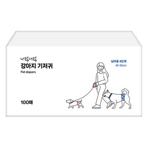 나랑너랑 남아용 강아지 기저귀, 대형, 3개, 100개입