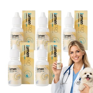 강아지 눈 영양제 백내장 관리 FDA 안전성 입증 성분 미국 직배송 루멘프로, 5개, 10ml