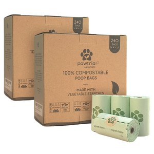 포트리아 파우토피아 생분해 배변봉투 480매 (밸류팩), 240개입, 2개