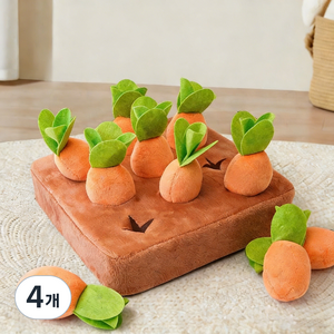 애견 노즈워크 당근밭 스트레스해소 장난감, 4개, 오렌지
