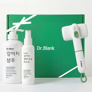 닥터블랭크 강아지 목욕케어 샴푸 미스트 베이비파우더향 500ml + 슬리커 선물 세트, 1세트