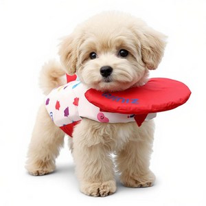 위니즈 펫 구명조끼 강아지 부력보조복 턱받이 반려동물, 빨강(젤리빈), 1개