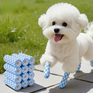 강아지 일회용 신발 옥외 붕대신발, 12개, 푸른 색