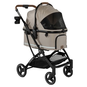 낫쏘빅 반려동물 아로아플러스3 캐리어분리형 유모차 + 레인커버 + 컵홀더 세트, 젠틀베이지, 1세트