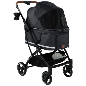 낫쏘빅 반려동물 아로아3 일체형 레인커버,컵홀더 포함 퀵폴딩 유모차, 시크블랙, 1개