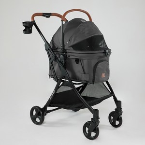 낫쏘빅 반려동물 도로시에찌 캐리어분리형 레인커버 컵홀더 포함 유모차, 차콜블랙, 1개