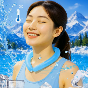아이스쿨링 쿨스카프 넥쿨러 냉감 등산 넥밴드 얼음 목걸이 베이직 플러스 스마일, 4개, 핑크