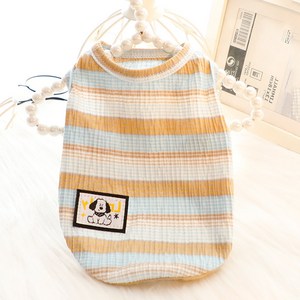 강아지옷 민소매 면 나시 스트라이프 티셔츠