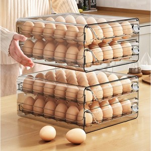 정성마켓 투명 서랍식 계란보관함 계란트레이 계란정리함 에그 트레이 2단, 1개, 투명
