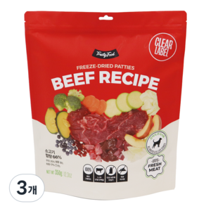 트러스티푸드 강아지 동결건조 사료 비프패티, 소, 350g, 3개
