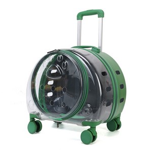 고양이 강아지 반려동물 투명 캐리어 우주선형 이동가방 확장형 여행용 백팩 휠백