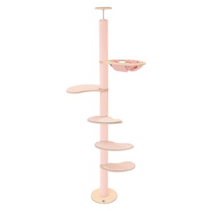 캣츠드림 고양이 기본에 충실한 해먹형 풀카펫 캣폴 세트 001 대형 B형, 핑크, 1세트