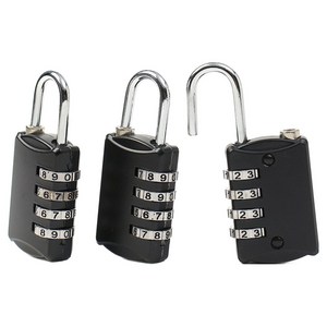 도매토피아 넘버락 4자리 번호 자물쇠 3p 세트 A 블랙, 1세트