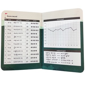 dna 골프 스코어 카드 수첩, 그린, 4개