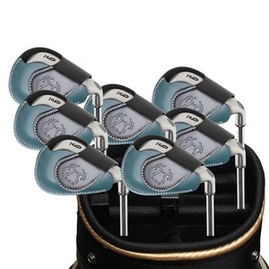 헤링본 천연소가죽 자석 아이언커버 단품 골프채 헤드커버 골프채 커버