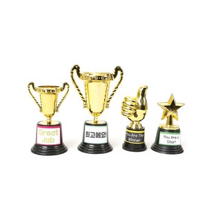 슈퍼쌤 미니 골드 칭찬 트로피 4종 세트, 단일상품