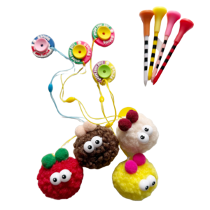 골프티걸이 뽀글이 인형 귀여운 악세사리 겨울 라운딩 필드용품 버디나비 골프선물 티꽂이, 6개, 뽀글이인형