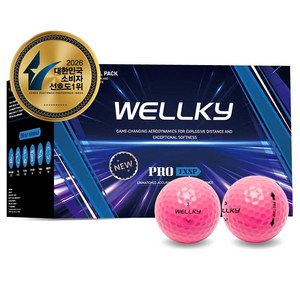 웰키 고반발 비거리 골프공 2피스 60p, 베이비핑크, 60개입, 1개