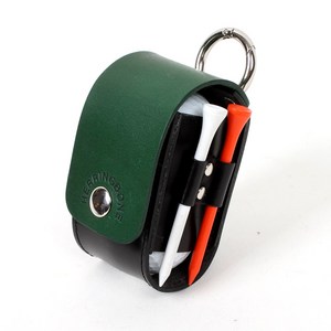 헤링본 골프공 케이스 파우치 가방 네임택 캐디백 골프 볼주머니 천연가죽 핸드메이드 이니셜각인 볼마커 거리측정기 필드용품 허리벨트 골프벨트, 1개