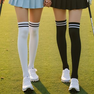 더간다 1+1 스포츠 여성니삭스 골프양말 중목 무릎 삭스 통기성 흡습성 사계절 오버니삭스 2개