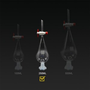 유리 분별 분액 깔대기 250ml 테프론콕크 분액여두, 1개