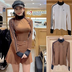 여성 골프 긴팔 상의 슬림핏 신축성 좋은 야외 레저 스포츠 저지 간절기용 스타일리시한 디자인 편안한 착용감 데일리 패션 30대 40대 타겟