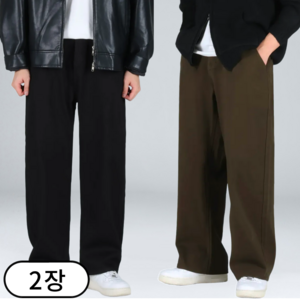 1+1 남자 빅사이즈 뒷밴딩 와이드 코튼 밴딩 팬츠 (6703-2)