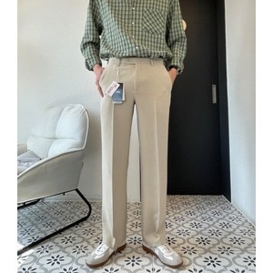 [제이웰] 고퀄 남자슬랙스 세미 와이드핏 남성히든밴딩 스판 사계절  정장바지