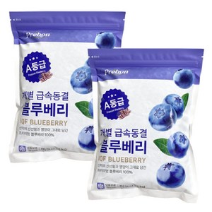 [개별급속동결] 2025년 수확 A등급 미국산 세척 냉동 블루베리, 2개, 1kg