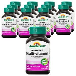 자미에슨 츄어블 멀티비타민 앤 미네랄, 60정, 12개
