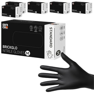 브릭글로 스탠다드 니트릴장갑 100p, 블랙, 중(M), 6개
