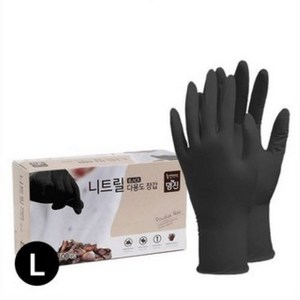 명진 니트릴장갑 블랙 (대) 100매 10개 한박스, 100매, 10개