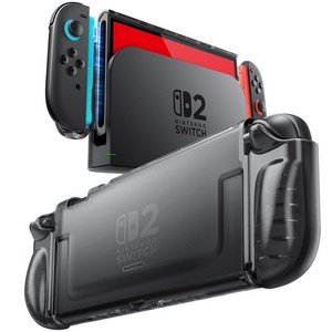 닌텐도 스위치2 케이스 SUPCASE 클리어원터치그립 조이콘 장탈착 구조 케이스, 1개, 클리어블랙, ClearGrip