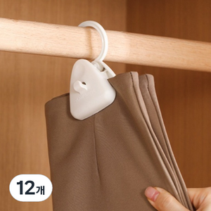 어썸굿즈 여행 출장용 접이식 집게 옷걸이, 화이트, 12개