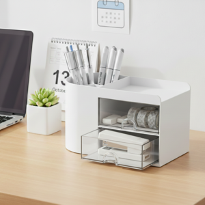 일상의힘 데스크 오거나이저 라운드형 펜홀더, 1개, 화이트