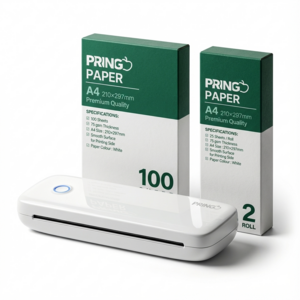 [휴대용 AI 감열 프린터세트] 블루투스 핸드폰 무선 오답노트 프린터기 프린트기 가정용, 1세트, 프린터기 풀세트 1번