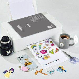 ZERON 잉크젯 레이저 프린터 겸용 무광 화이트 A4방수라벨지 스티커 제작용 라벨스티커 DIY스티커만들기