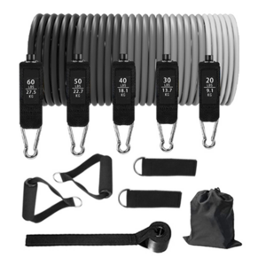 튜빙밴드 밴드 5종(68kg 70kg 136kg)+ 손잡이 2p +발목스트랩 2p + 도어앵커 + 수납가방 세트