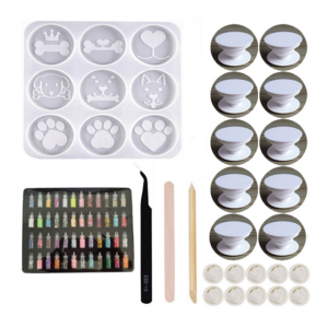 레진 아트 세트 핸드폰 스마트톡 그립 톡 만들기 키트 세트 공예 재료, 6구